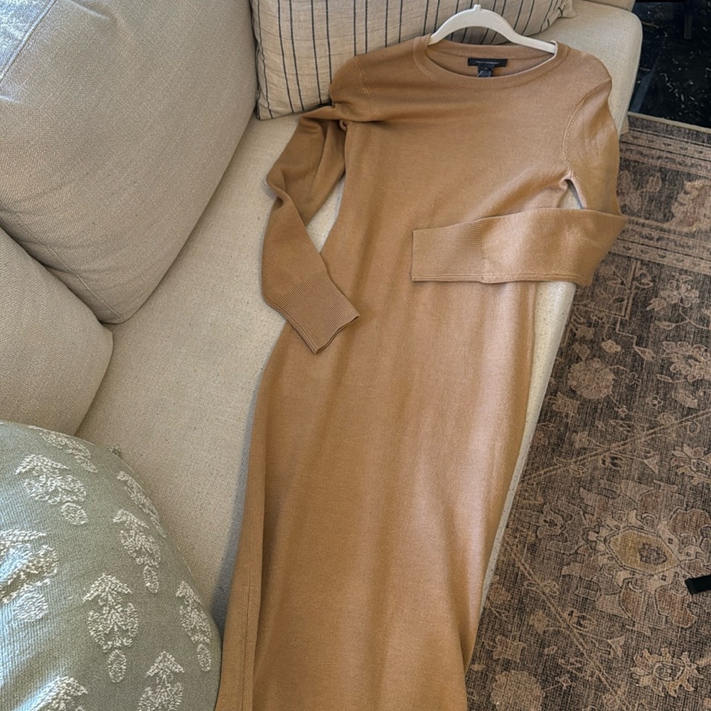 Camel colored midi dress
